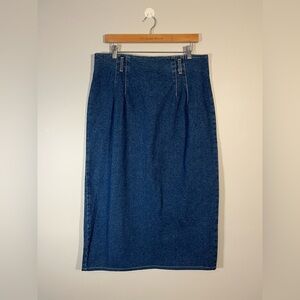 Vintage Classic Blue Cotton Denim Skirt 90’s St John’s Bay